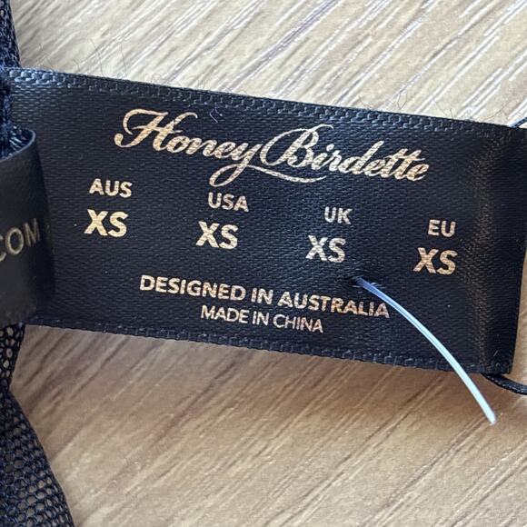 NWT Honey Birdette Lisbeth Black Dragon Bodysuit Womens Size Extra Small Thong - Picture 4 of 9